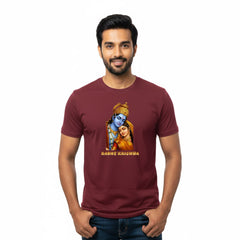 Men’s Graphic Print Round Neck T-Shirt- Krishna (170 GSM single jersey)