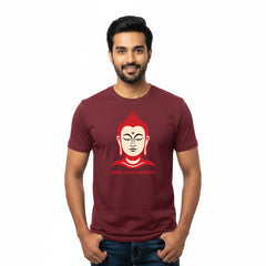 Men’s Graphic Print Round Neck T-Shirt- Buddha (170 GSM single jersey)