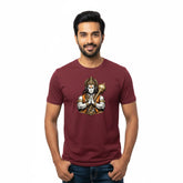 Men’s Graphic Print Round Neck T-Shirt- Hanuman (170 GSM single jersey)