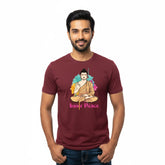 Men’s Graphic Print Round Neck T-Shirt- Buddha (170 GSM single jersey)