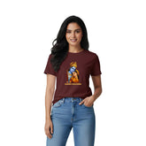 Women’s Graphic Print Round Neck T-Shirt- Krishna (170 GSM single jersey)