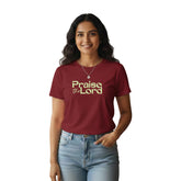 Women’s Graphic Print Round Neck T-Shirt-Jesus(170 GSM single jersey)