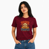 Dog Lover's Round Neck T-Shirts For Women - Happy Paws - (170 GSM) single jersey