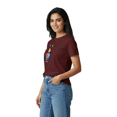 Women’s Graphic Print Round Neck T-Shirt- Krishna (170 GSM single jersey)