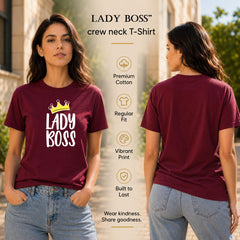 Women's Crew Neck t-shirt - Lady Boss (170 GSM single jersey)
