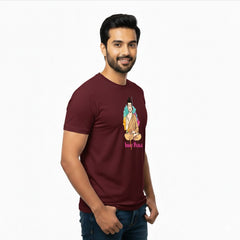 Men’s Graphic Print Round Neck T-Shirt- Buddha (170 GSM single jersey)