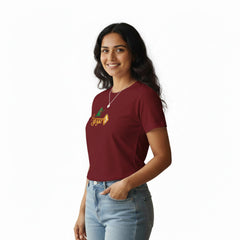 Women’s Graphic Print Round Neck T-Shirt- Murugan (170 GSM single jersey)
