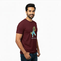 Men’s Graphic Print Round Neck T-Shirt- Krishna (170 GSM single jersey)