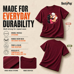 Dog Lover's Round Neck T-Shirts For Women - Paws Love - (170 GSM) single jersey