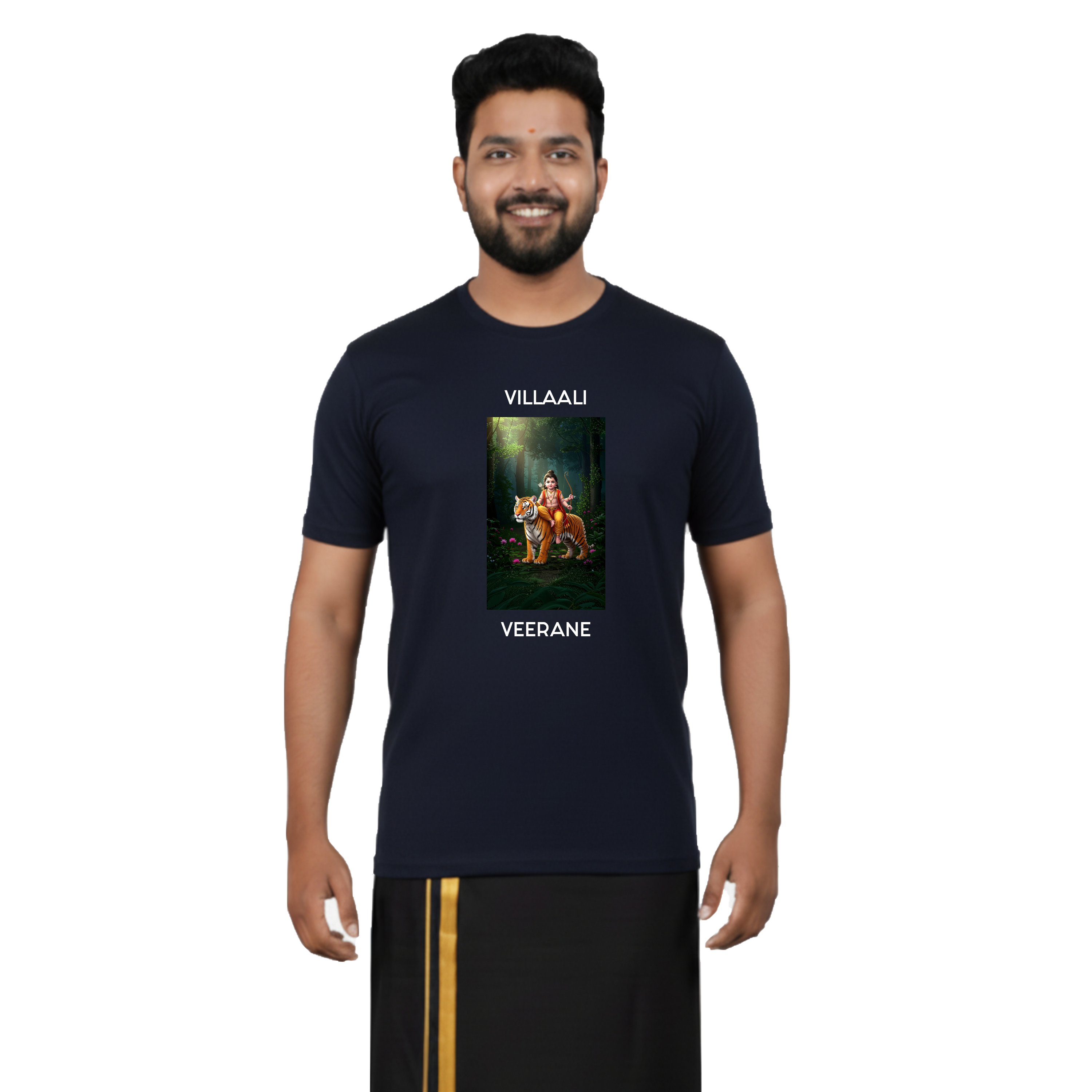 Men’s Graphic Print Round Neck T-Shirt- Ayyappan (170 GSM single jersey)