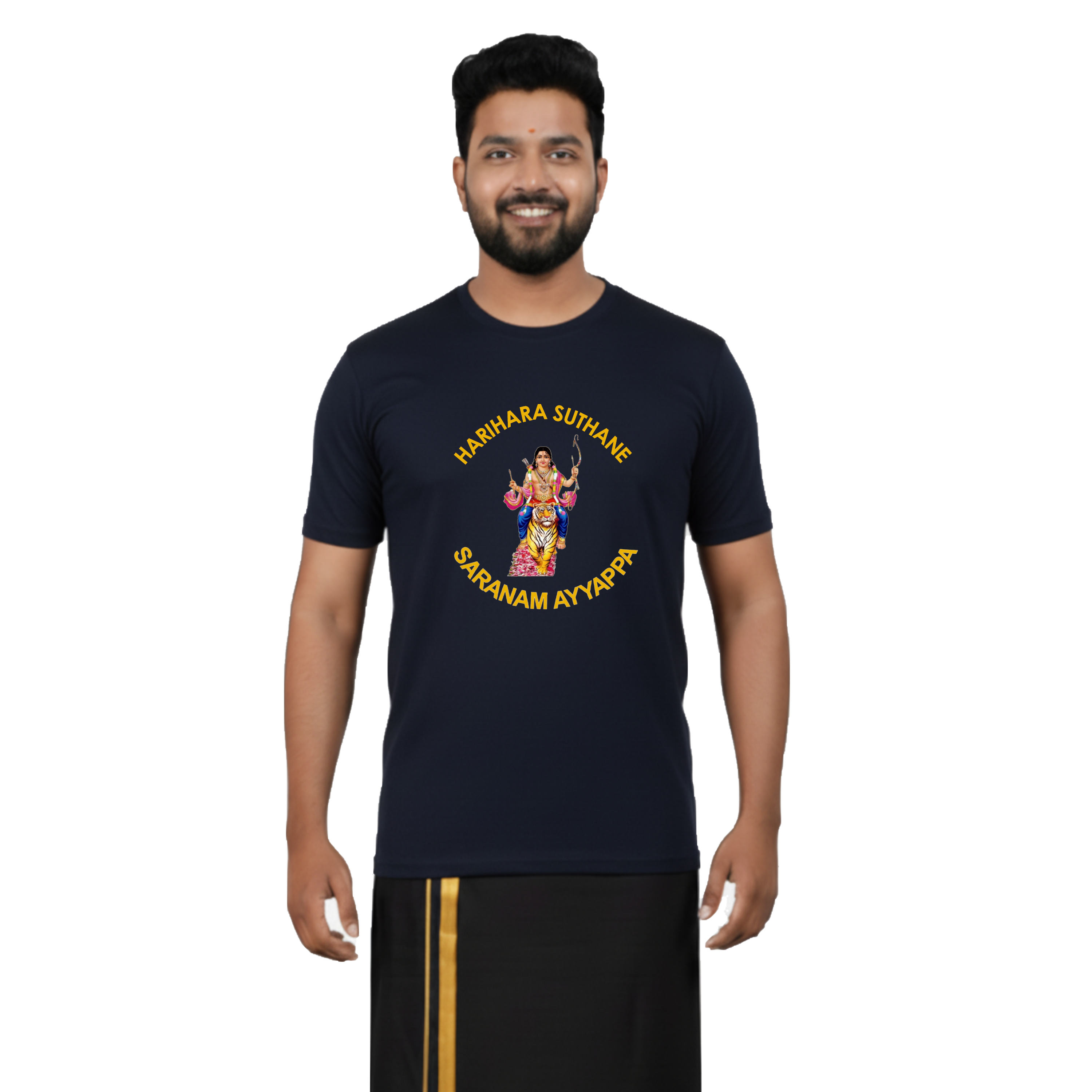 Men’s Graphic Print Round Neck T-Shirt- Ayyappan(170 GSM single jersey)