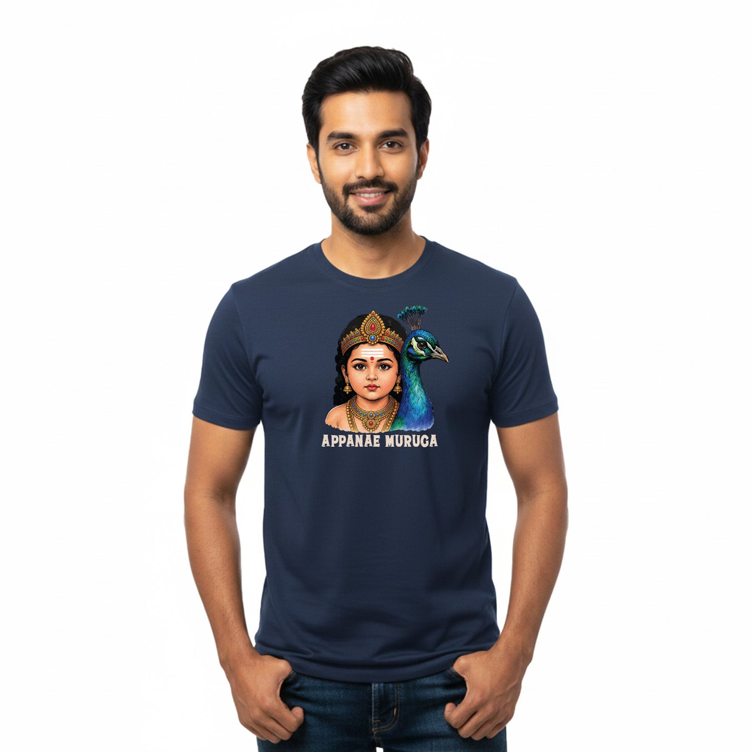 Men’s Graphic Print Round Neck T-Shirt- Murugan (170 GSM single jersey)