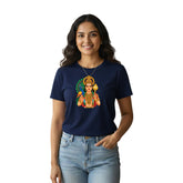Women’s Graphic Print Round Neck T-Shirt- Murugan (170 GSM single jersey)