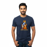 Men’s Graphic Print Round Neck T-Shirt- Krishna (170 GSM single jersey)