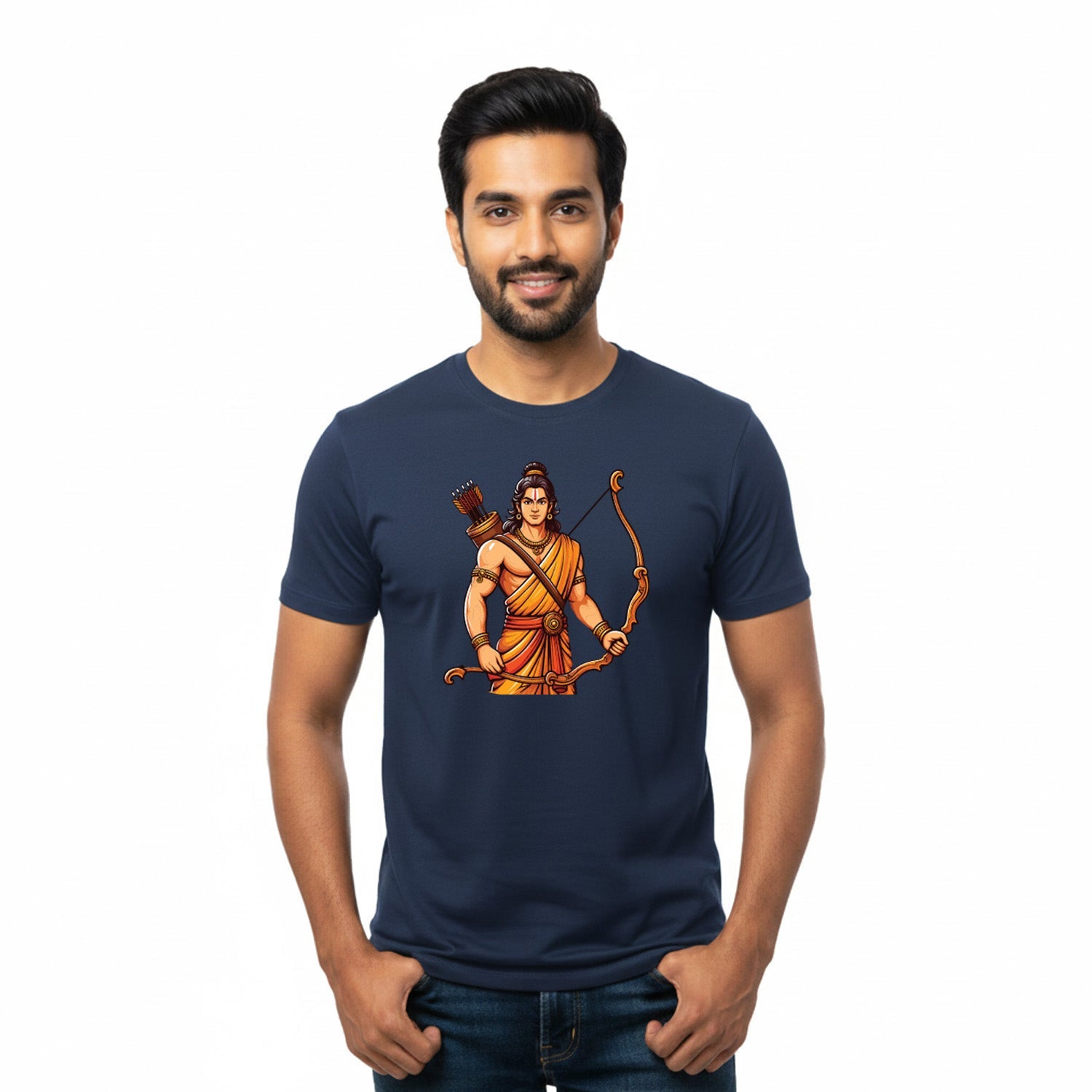 Men’s Graphic Print Round Neck T-Shirt- Jai Shree Ram (170 GSM single jersey)