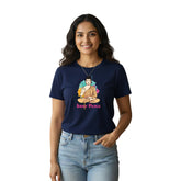 Women’s Graphic Print Round Neck T-Shirt- Buddha (170 GSM single jersey)