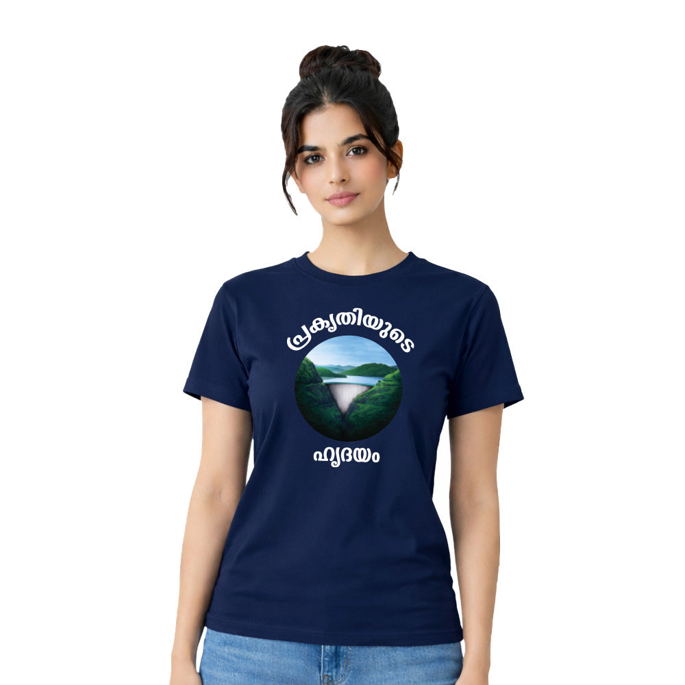 Women’s Graphic Print Round Neck T-Shirt-(170 GSM single jersey)