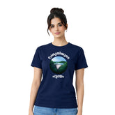 Women’s Graphic Print Round Neck T-Shirt-(170 GSM single jersey)