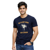 Men’s Graphic Print Round Neck T-Shirt-Jesus(170 GSM single jersey)
