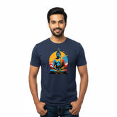 Men’s Graphic Print Round Neck T-Shirt- Buddha (170 GSM single jersey)