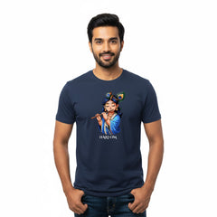 Men’s Graphic Print Round Neck T-Shirt- Krishna (170 GSM single jersey)