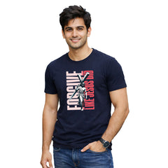 Men’s Graphic Print Round Neck T-Shirt-Jesus(170 GSM single jersey)