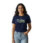 Women’s Graphic Print Round Neck T-Shirt-Jesus(170 GSM single jersey)