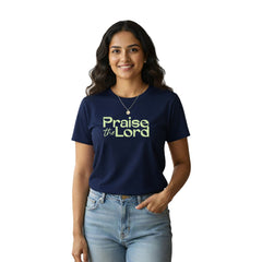 Women’s Graphic Print Round Neck T-Shirt-Jesus(170 GSM single jersey)