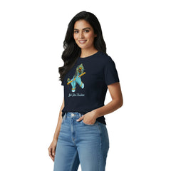 Women’s Graphic Print Round Neck T-Shirt- Krishna (170 GSM single jersey)
