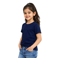 Girl's Plain Round Neck T-Shirt - 190 GSM Single jersey
