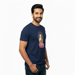 Men’s Graphic Print Round Neck T-Shirt- Buddha (170 GSM single jersey)