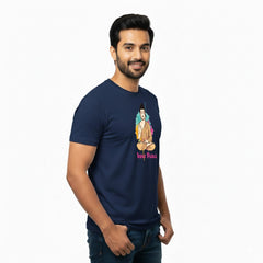 Men’s Graphic Print Round Neck T-Shirt- Buddha (170 GSM single jersey)