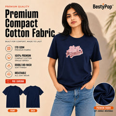 Dog Lover's Round Neck T-Shirts For Women - Stay Pawsitive - (170 GSM) single jersey