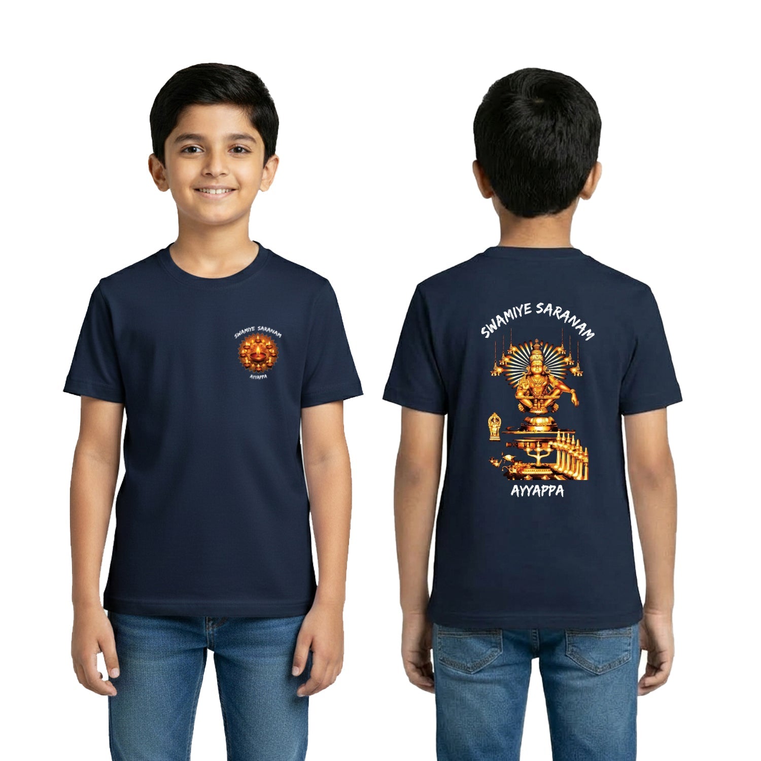 Boy’s Graphic Print Round Neck T-Shirt- Ayyappan
