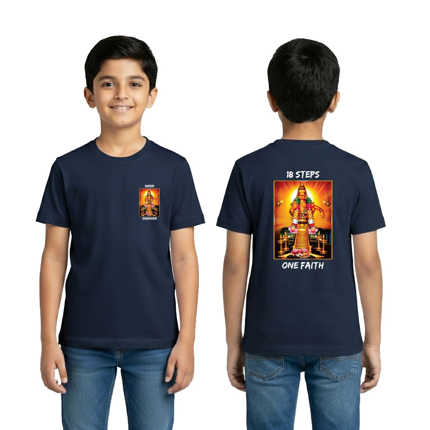 Boy’s Graphic Print Round Neck T-Shirt- Ayyappan