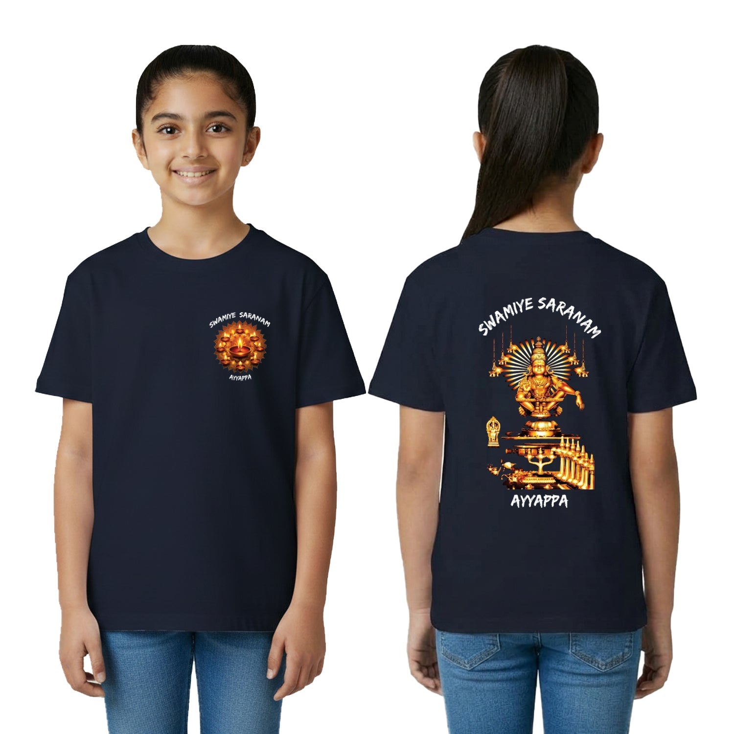 Girl’s Graphic Print Round Neck T-Shirt- Ayyappan