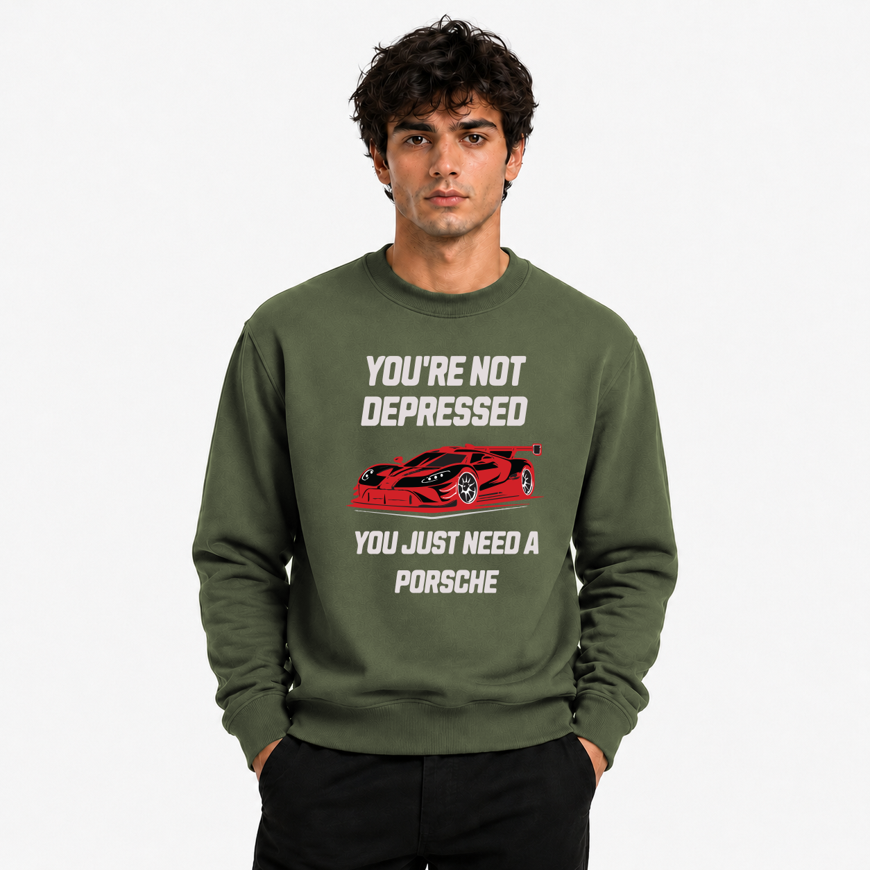 Men’s Graphic Print Round Neck Sweatshirt - 270 GSM
