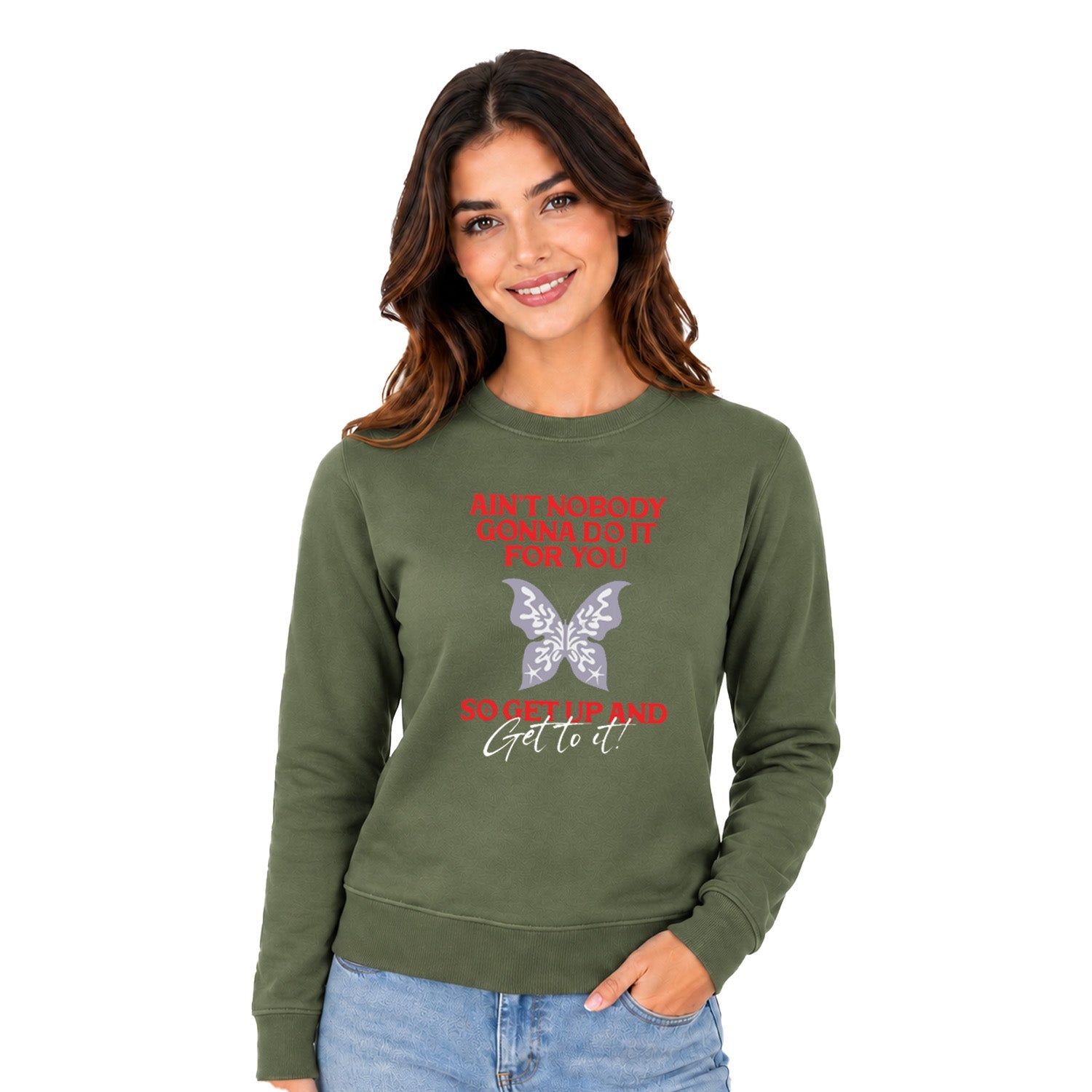 Women’s Graphic Print Round Neck Sweatshirt - 270 GSM