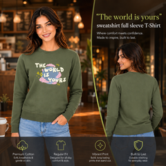 Women’s Graphic Print Round Neck Sweatshirt - 270 GSM