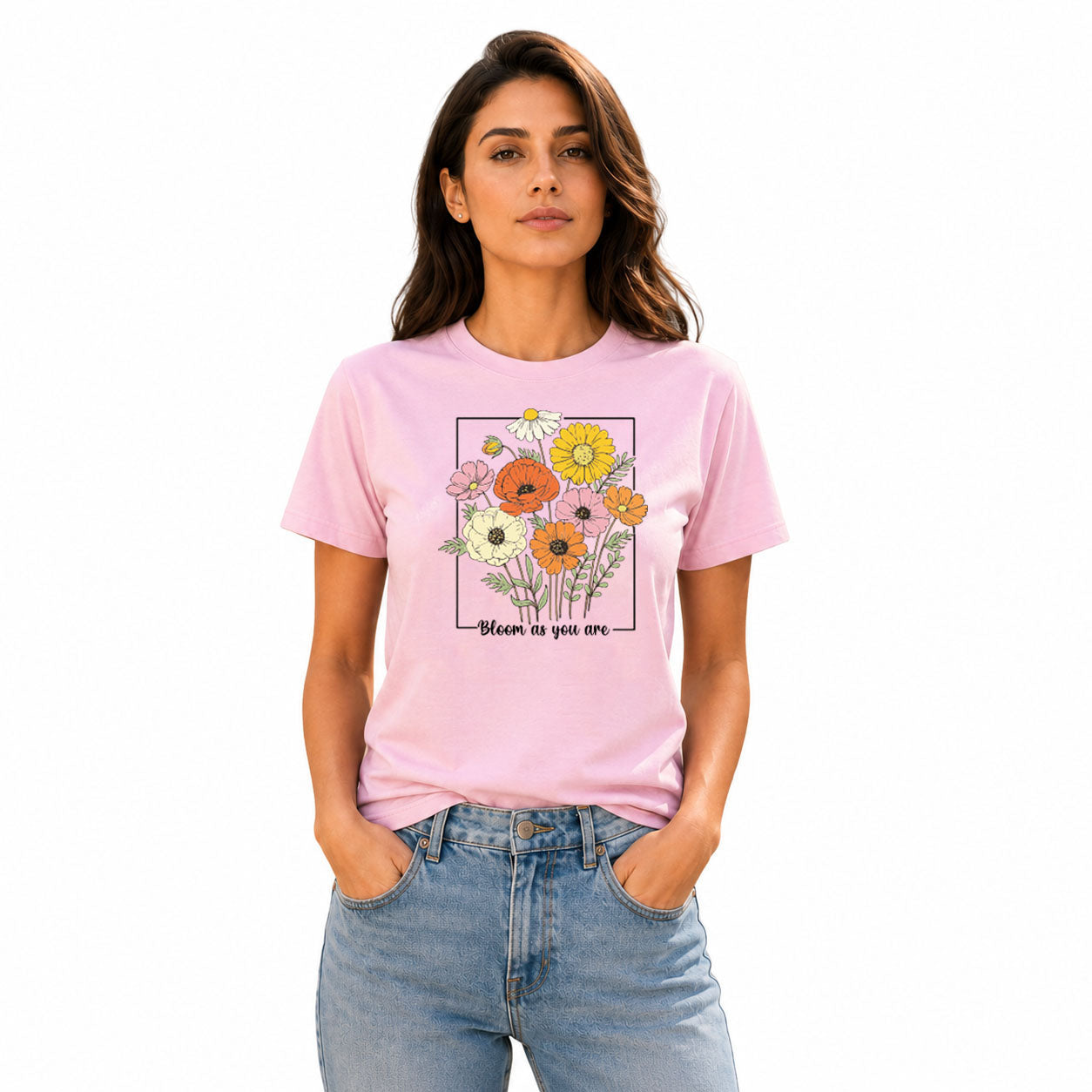 Women's Crew Neck t-shirt - Bloom as you are (170 GSM single jersey)