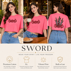 Women’s Oversized Half Sleeve Crop Top - 220 GSM