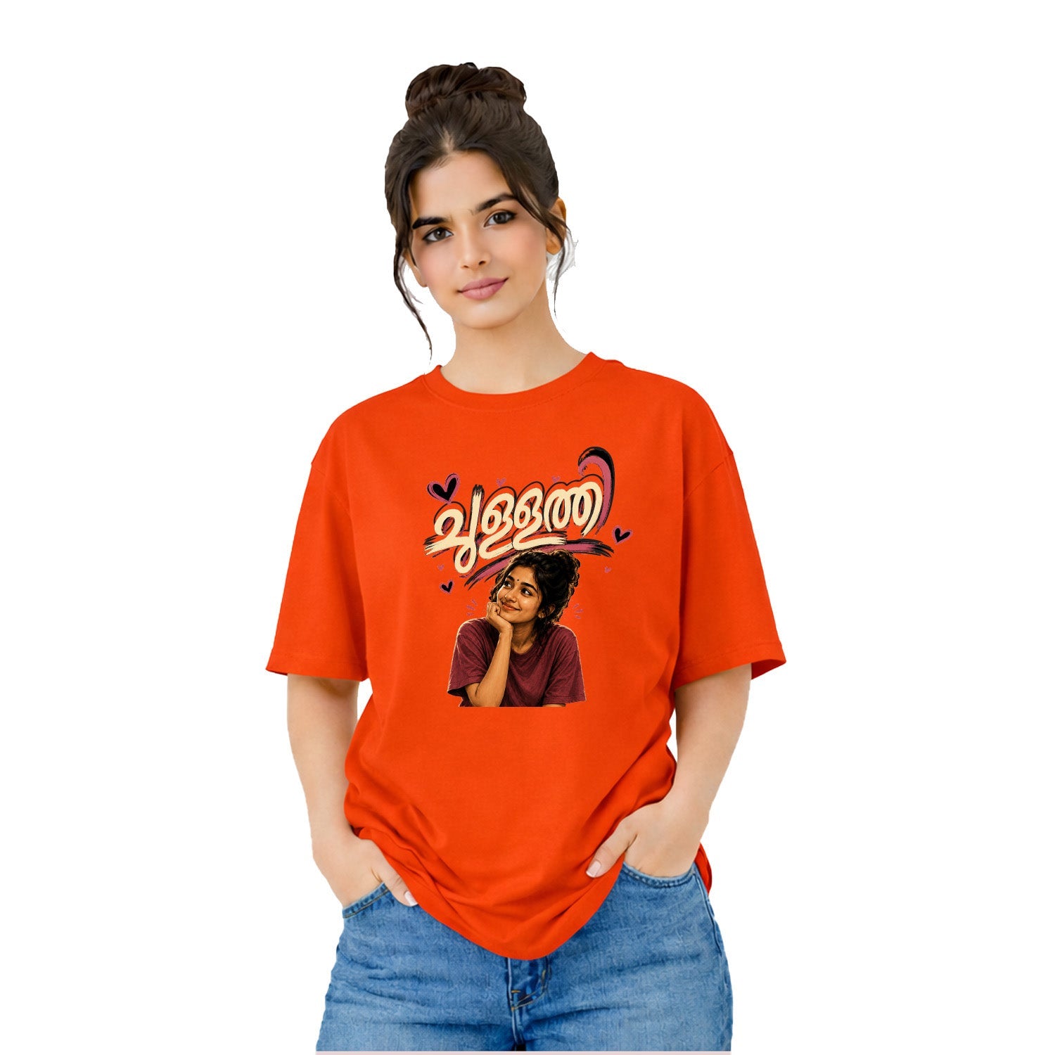 Crew Neck oversized t-shirt - ചുള്ളത്തി(225 GSM heavyweight fabric)