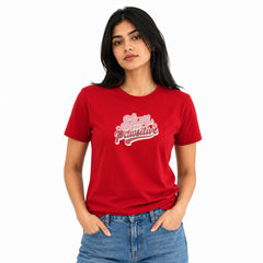 Dog Lover's Round Neck T-Shirts For Women - Stay Pawsitive - (170 GSM) single jersey