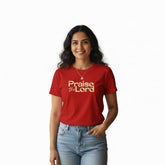 Women’s Graphic Print Round Neck T-Shirt-Jesus(170 GSM single jersey)