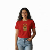 Women’s Graphic Print Round Neck T-Shirt-Thirupathi Balaji (170 GSM single jersey)