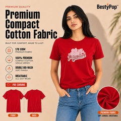 Dog Lover's Round Neck T-Shirts For Women - Stay Pawsitive - (170 GSM) single jersey