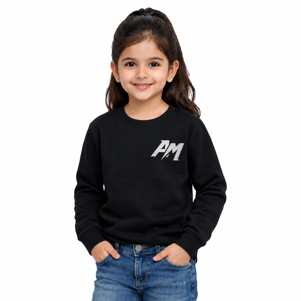 Girl’s Graphic Print Round Neck Sweatshirt - AM Designs