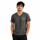 Men’s Graphic Print V-Neck T-Shirt- 190GSM