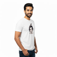 Men’s Graphic Print Round Neck T-Shirt- Krishna (170 GSM single jersey)