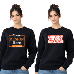 Women Round Neck sweatshirt T-shirt – Customize